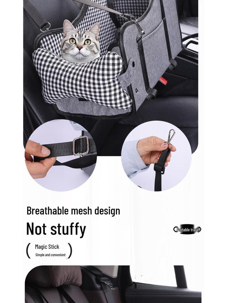 Portable Pet Car Bed & Safety Seat for Dogs and Cats