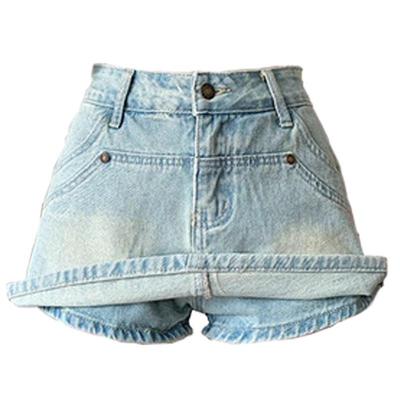 Açık Yüksek Bel Denim A-Çizgi Mini Etek - Yaz 2025 Kadınların Açılmayı Önleyici Stili