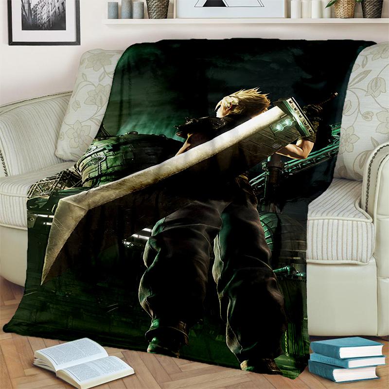 3D Final Fantasy Game Gamer FF14 HD Blanket,Soft Throw Blanket for Home Bedroom Bed Sofa Picnic Travel Office Cover Blanket Kids