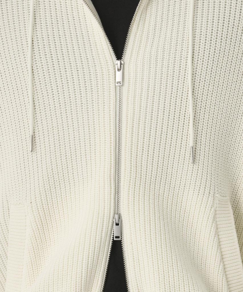 MUSINSA STANDARD Ribbed Knit Hooded Zip-Up [Cream]