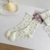 Summer Thin Socks Women's Japanese Lace Small Floral Tube Socks Sweet Bow Curled Heap Socks Women