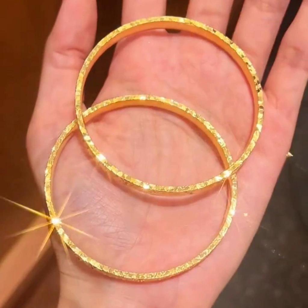 Goldener Blitz Reichtumsanziehendes Crushed Ice Glückverheißende Worte Armreif