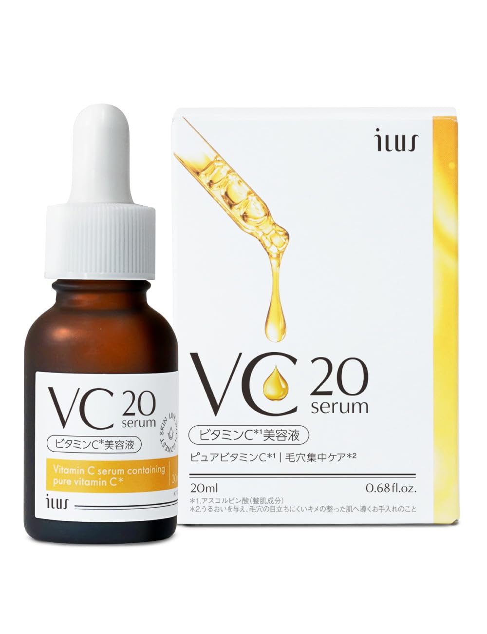 

ILUS Vitamin C Serum Highly Concentrated Pore Vitamin C Derivative Retinol 20ml 20% (1)