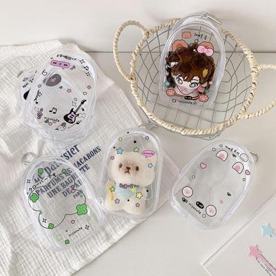 Cartoon Klare Outdoor-Tasche Puppe Spielzeug Transparentes Display-Tasche Aufbewahrungsbox Beutel Mystery Box Mit Schlüsselanhänger Niedliche Puppen-Tasche