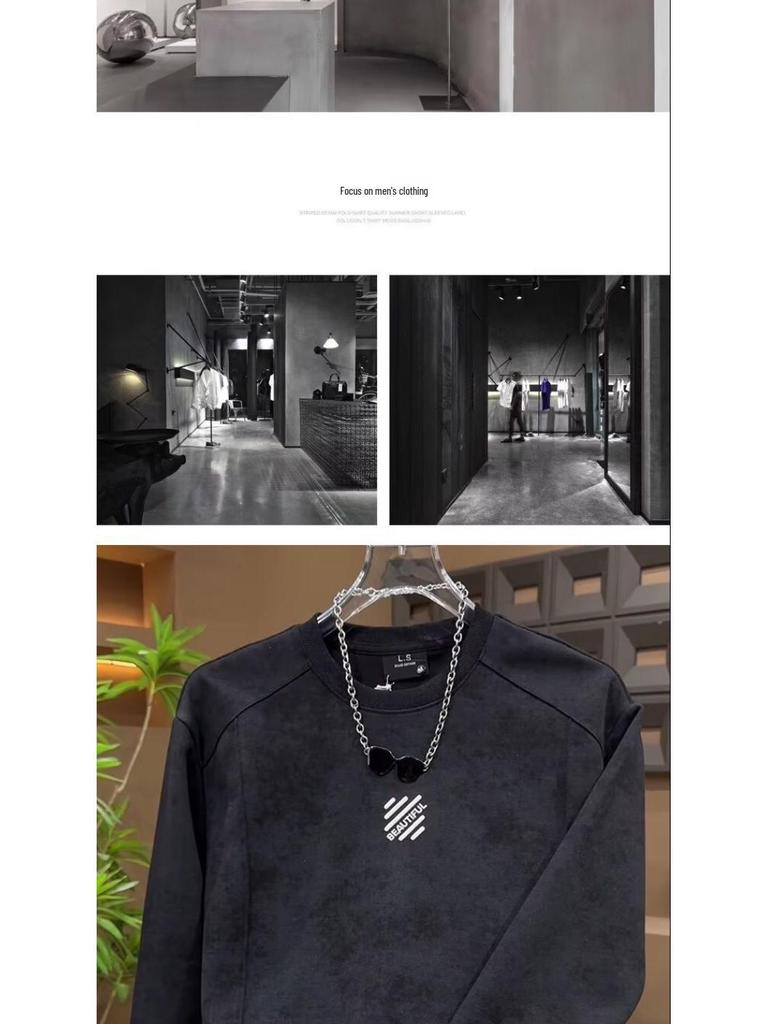 Men's Trendy Korean Style Letter Embroidery Hoodie - Autumn/Winter Cool Fashion Round Neck Long Sleeve Top.