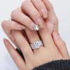 Trendy Silver Color Claws Design Big Crystal Wedding Rings for Women Cubic Zirconia Charms Bridal Engagement Ring  Gift