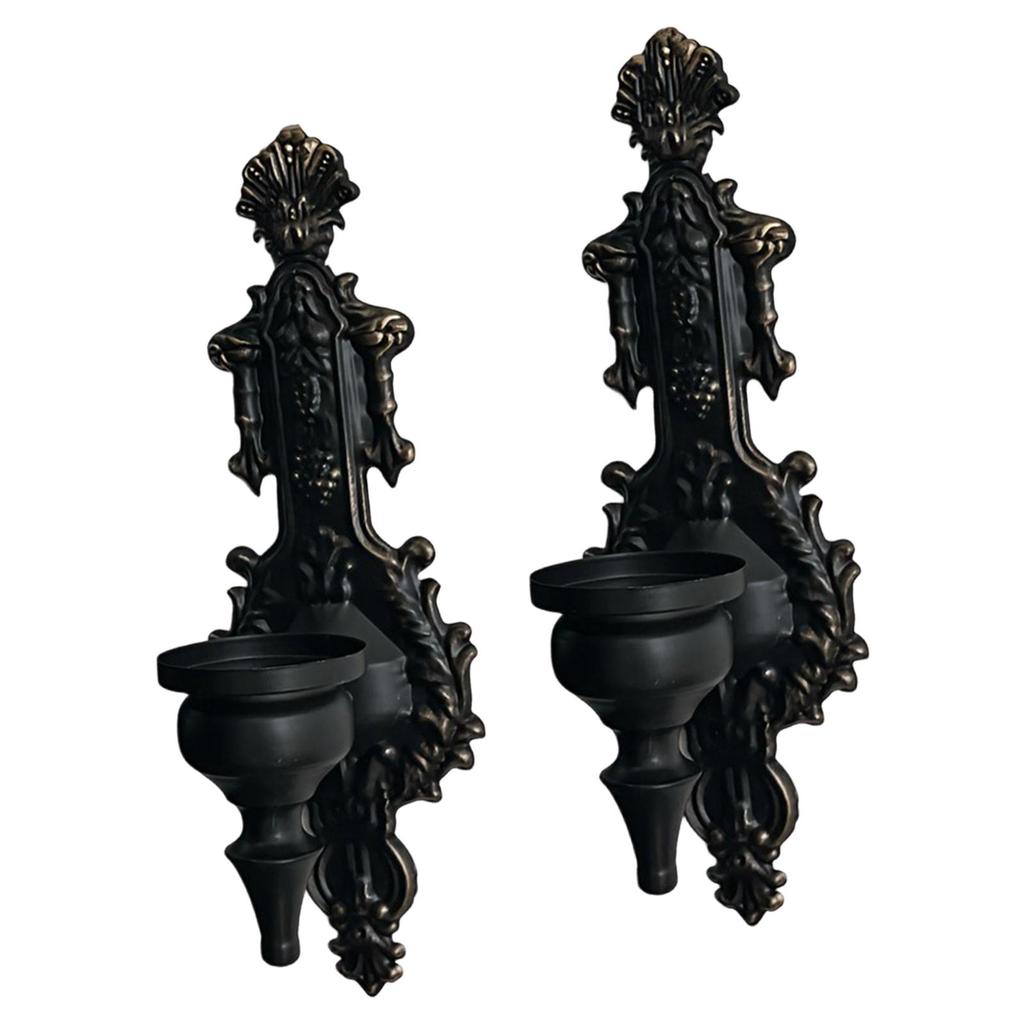 2 Pieces Candlestick Candle Holder Versatile Decorative Iron Ornament for Parties Anniversary Fireplace Living Room Tabletop