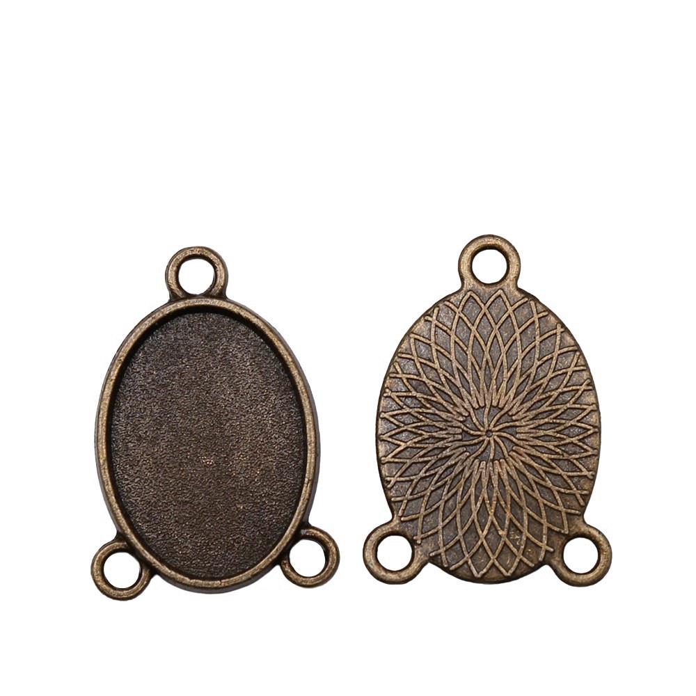 Multi Size Blank Bases Tray Three Loop Bezel Charm Base Connectors For Earrings Making