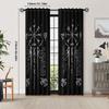 2PCS Vegvisir Symbol Print Polyester Curtains Rod Pocket Top for Living Room Home Decor