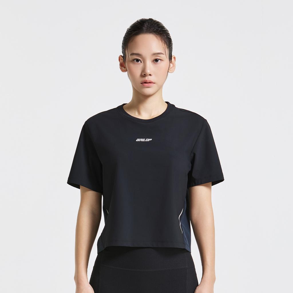 Baellob Women'S Air Revent Active Crop T-Shirt Black