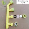 1PCS Water Irrigation Four-hole Sprayer Hydraulic Flower Garden Four-hole Sprayer