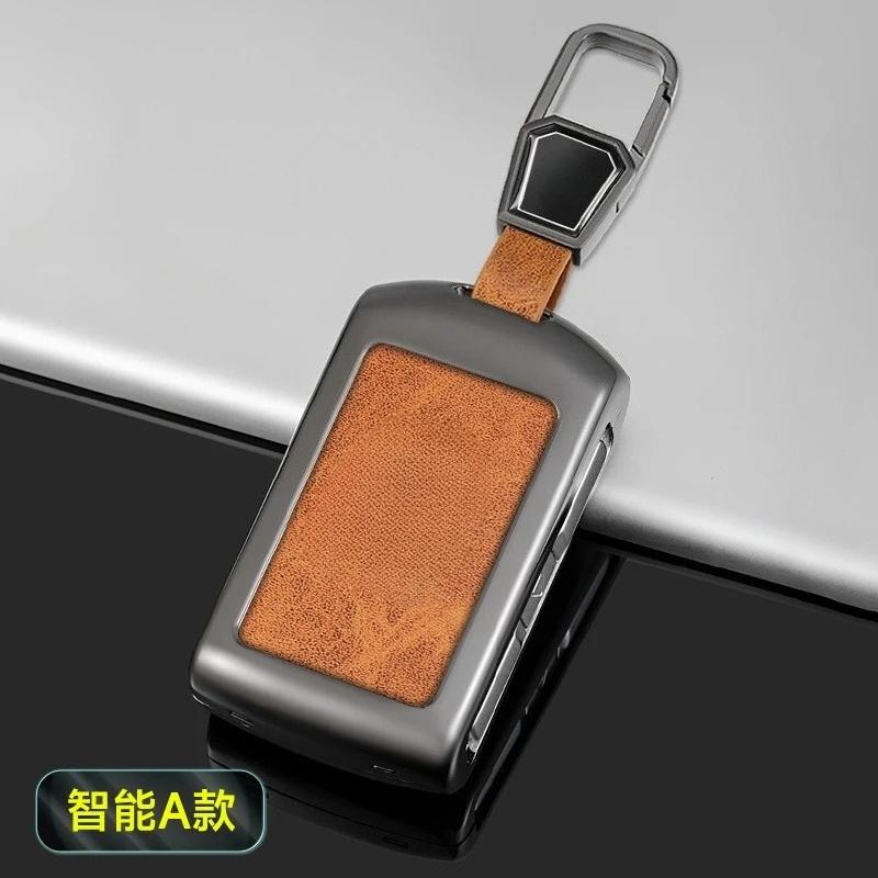Zinc Alloy Car Key Case Cover Shell Holder Fob For Volvo S60 S90 Xc40 Xc60 Xc90 V90 Polestar 1 Polestar 2 Keychain Car Accessory