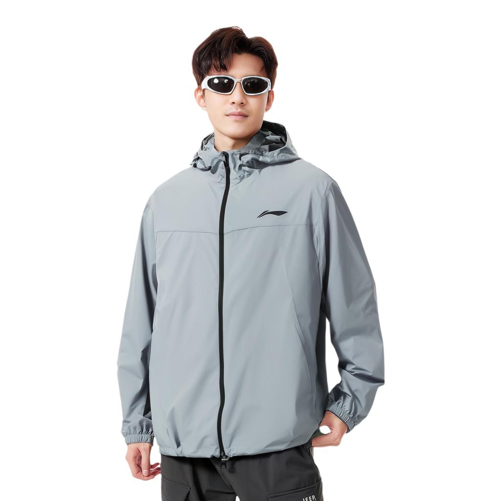Li Ning Running Collection Jackets Men's Mist Blue Hooded Moderate Other AFDS365-3