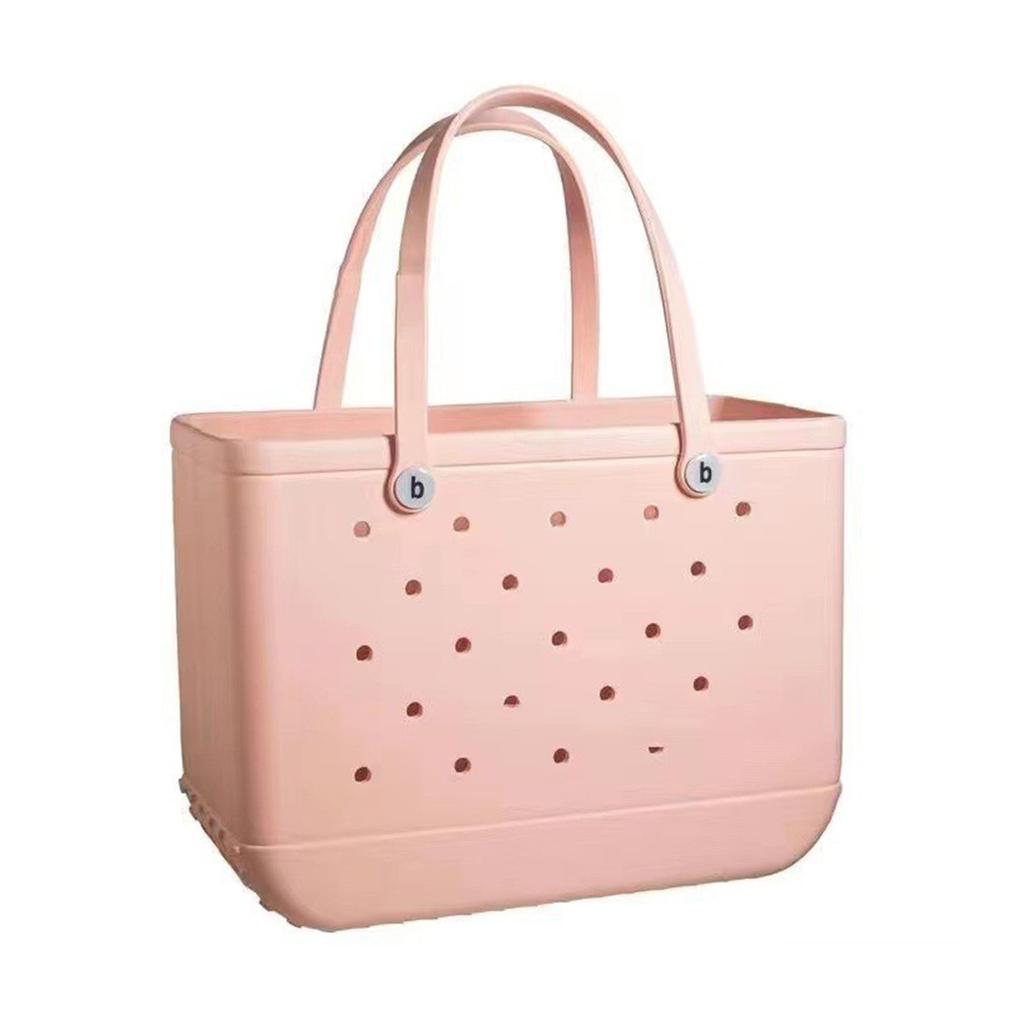 EVA Beach Bag Stylish Swimming Handbag Large Beach Bag with Holes for Shopping Swimming Picnic
