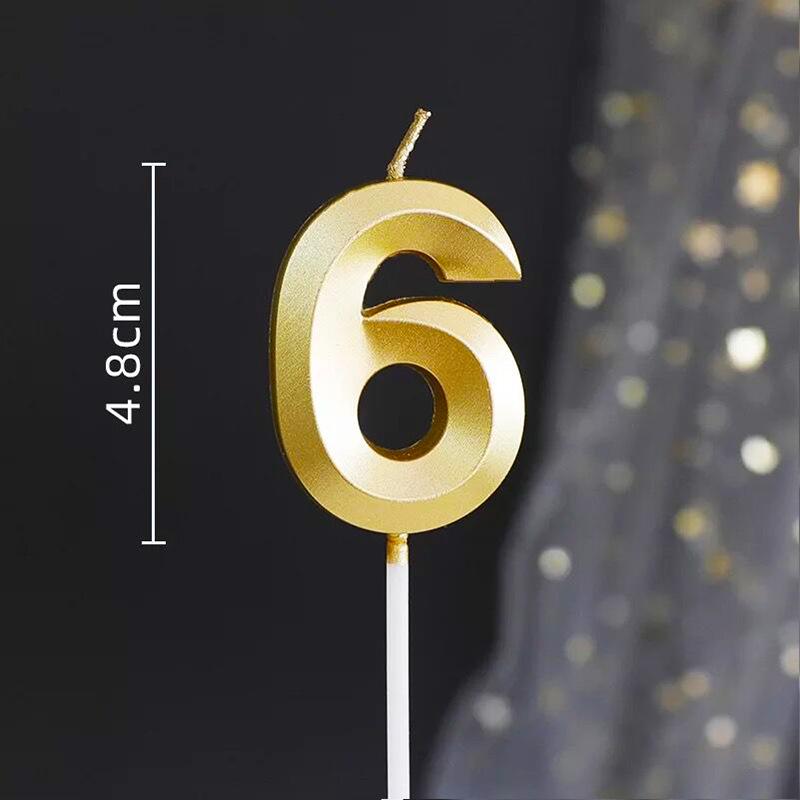 Opera House Gold Number Birthday Candles (0-9) - Smokeless Cake and Dessert Inserts