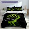 3pcs Monster Energy LOGO Duvet Cover Set, Includes 1 Duvet Cover and 2 Pillowcases,Skin-Friendly&Comfortable Fabric,Suitable Bedding Sets