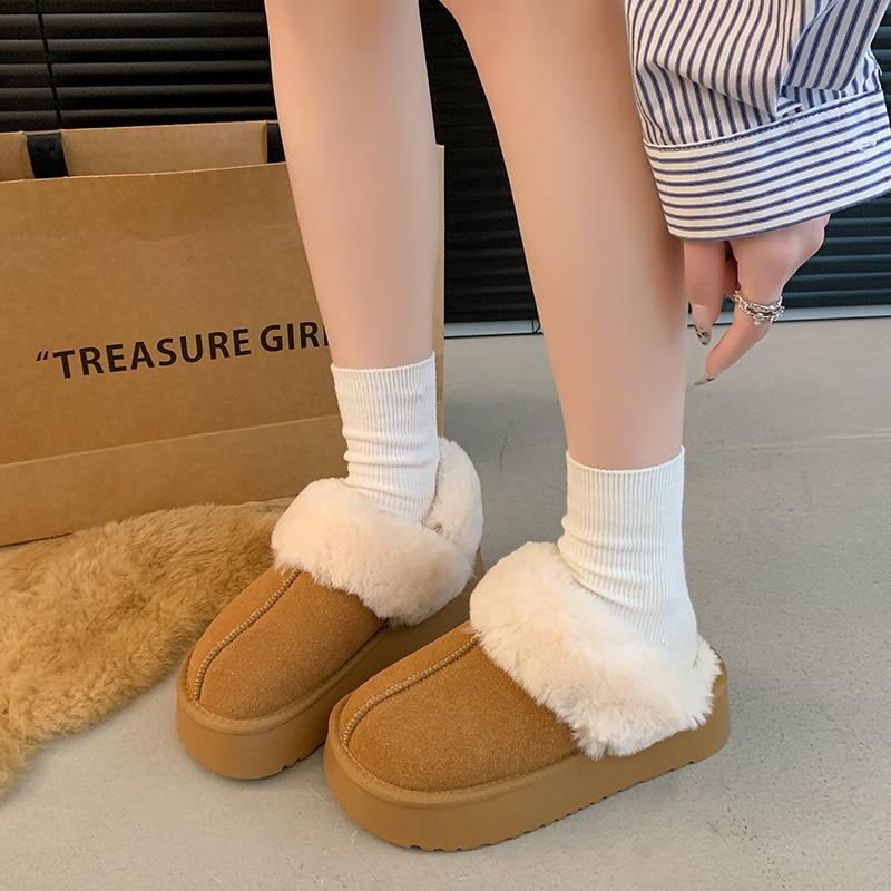 Cotton shoes women's thick-soled cotton mop bag head fleece warm fluff mop snow cotton winter new casual versatile comfortable tide