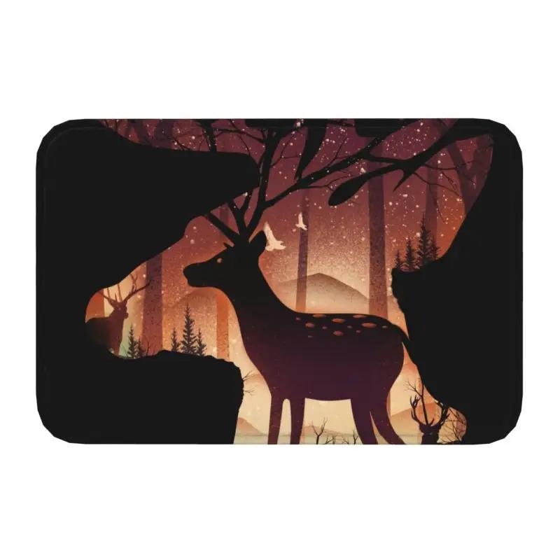 Custom Deer Doormat Mat Anti-Slip Kitchen Bath Living Room Rug Carpet 40*60cm