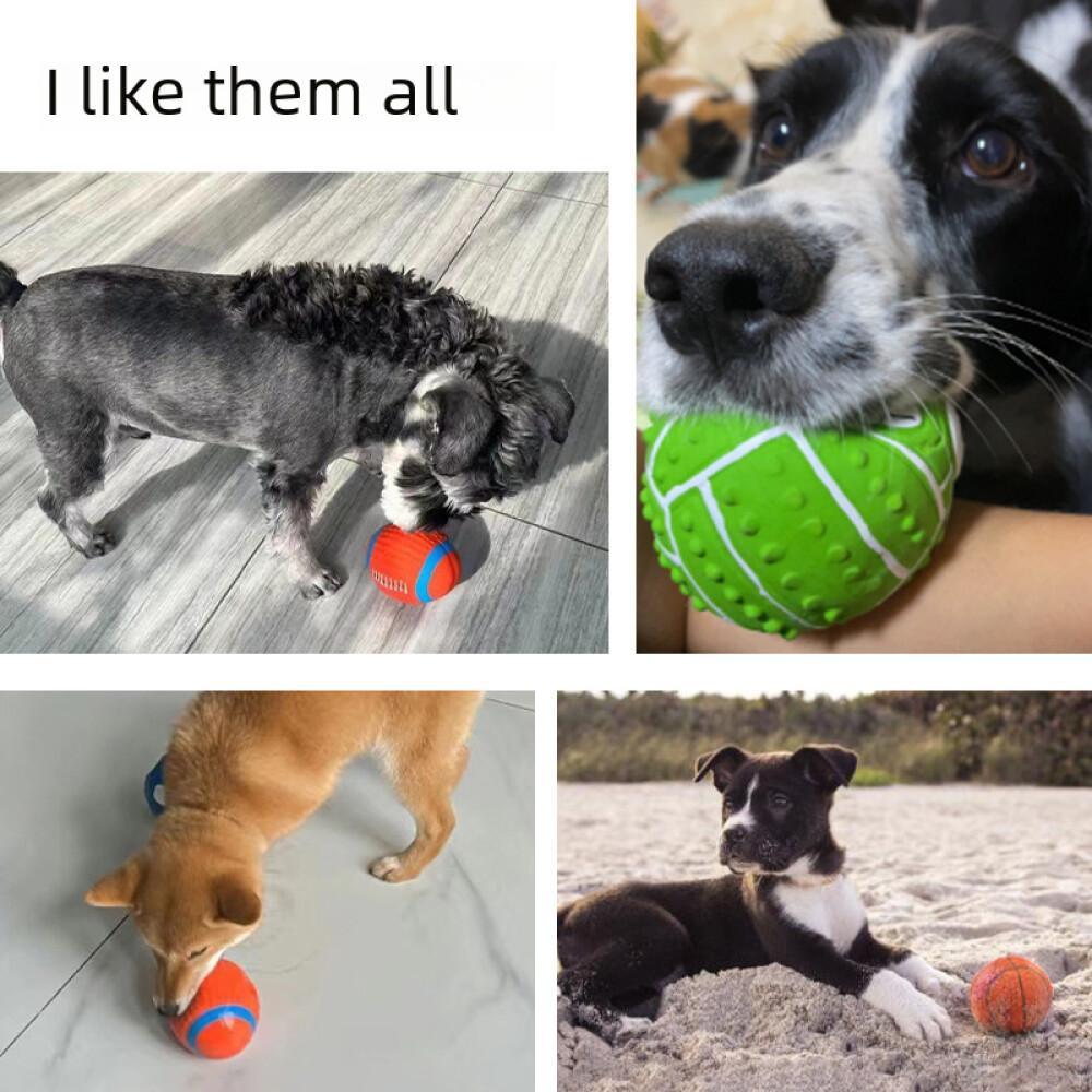 Latex Filled Cotton Rugby Footballs Vocal Dog Toys Pet Supplies