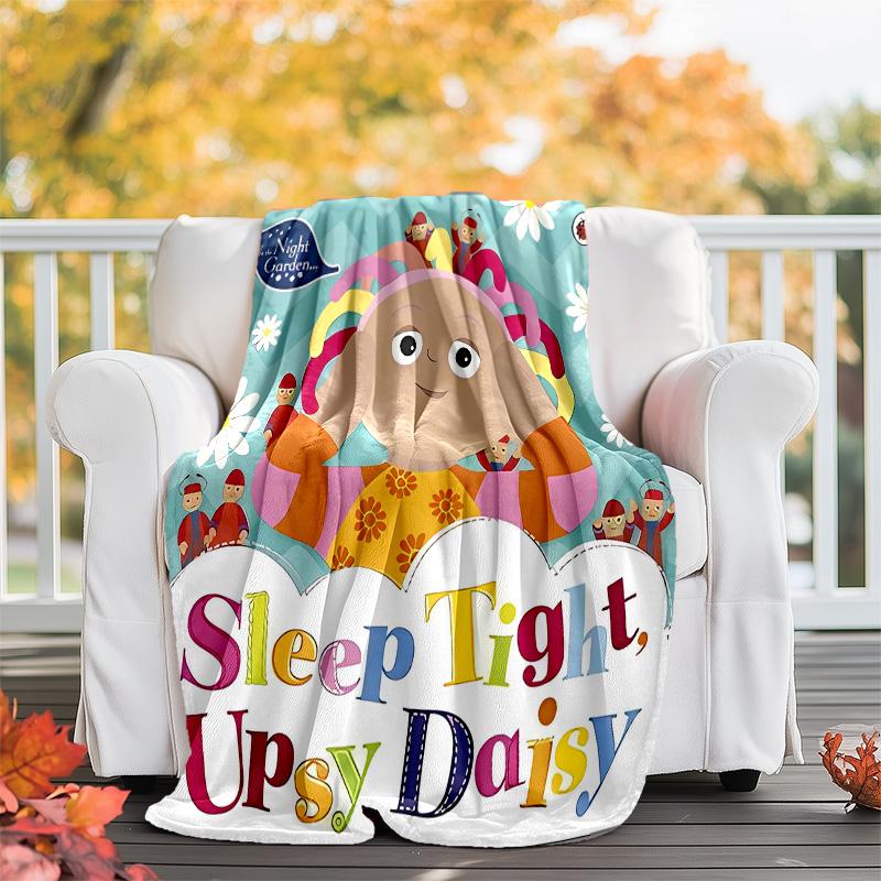 1pc In the Night Garden2 Theme Blanket - Digital Print, Polyester, Cozy for All Seasons, Perfect for Outdoor, Camping, and Travel