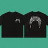 2026 Abstract Eye Graphic Double Sided Tee Retro Distorted Letter Front Back Print Oversized Streetwear Tshirt For Unisex Unisex