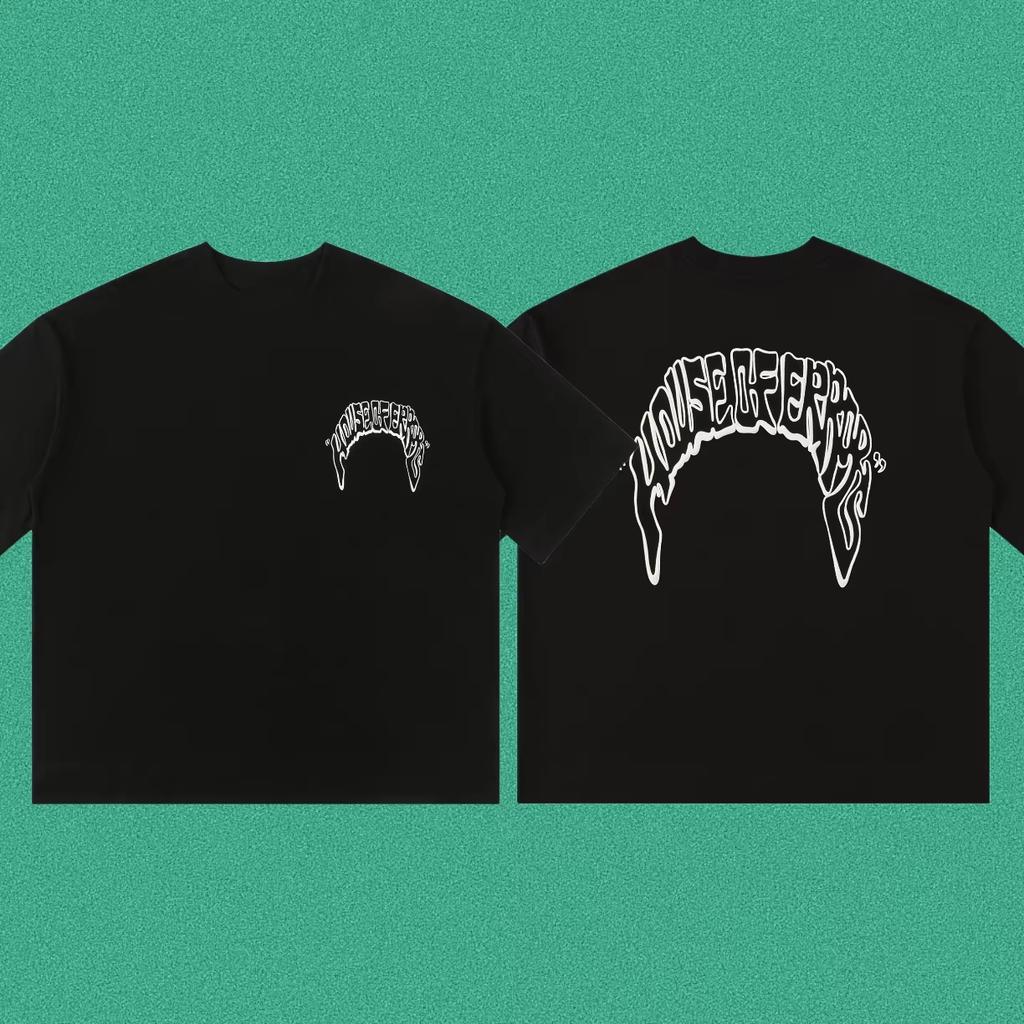 2026 Abstract Eye Graphic Double Sided Tee Retro Distorted Letter Front Back Print Oversized Streetwear Tshirt For Unisex Unisex