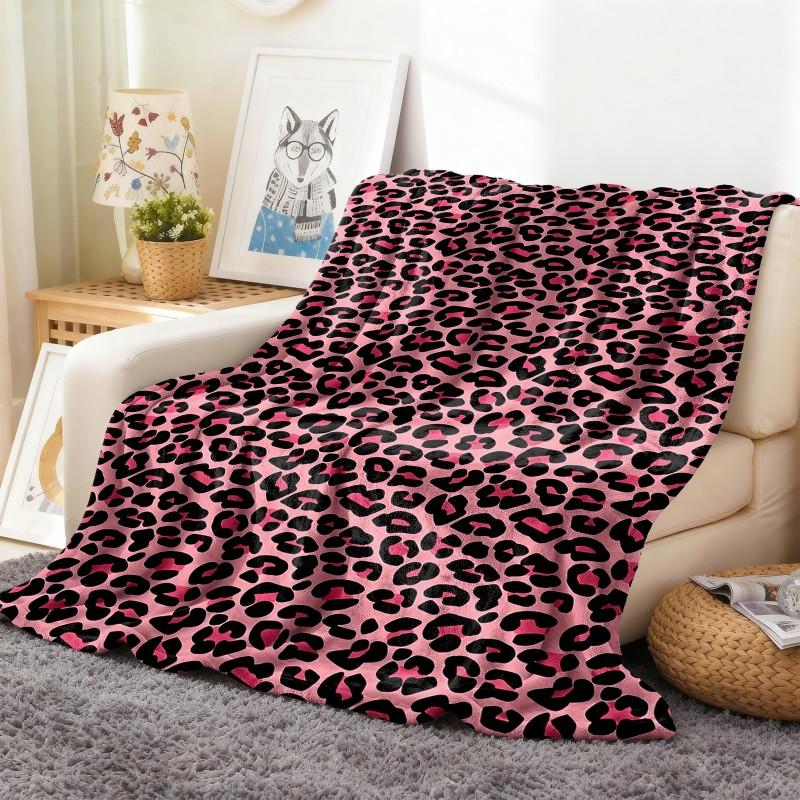 1PC Throw Leopard Pattern Animals Skin Pattern Flannel Blanket Thin Throw Soft Warm Blankets Festival Pefect Gift All Season Use