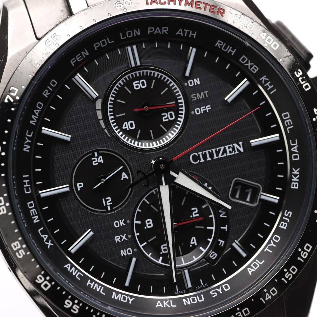 CITIZEN ATTESA Solar Perpetual Discontinued Made in Japan Eco-Drive Radio-Controlled Men's Watch, Titanium, Chronograph, Calendar, Model, 2017
