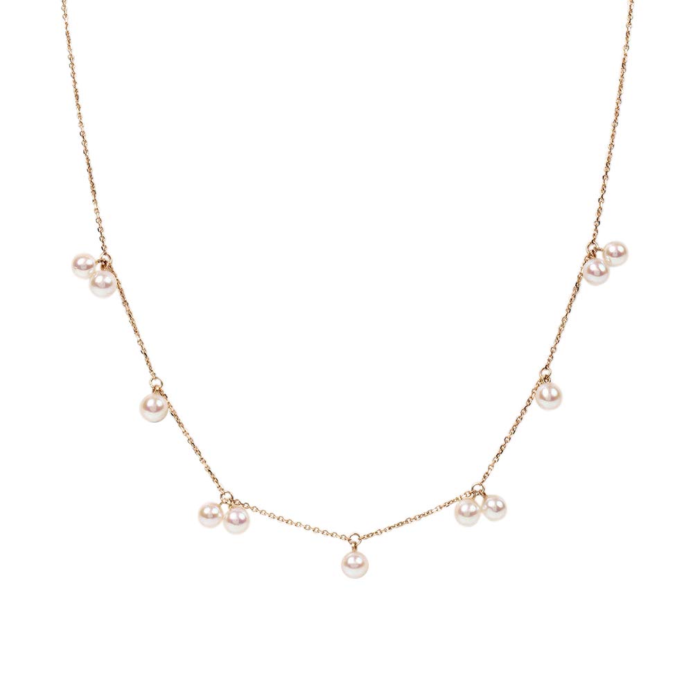 

Cherry Pearl Pendant K18PG Necklace for Women [Moon Label]