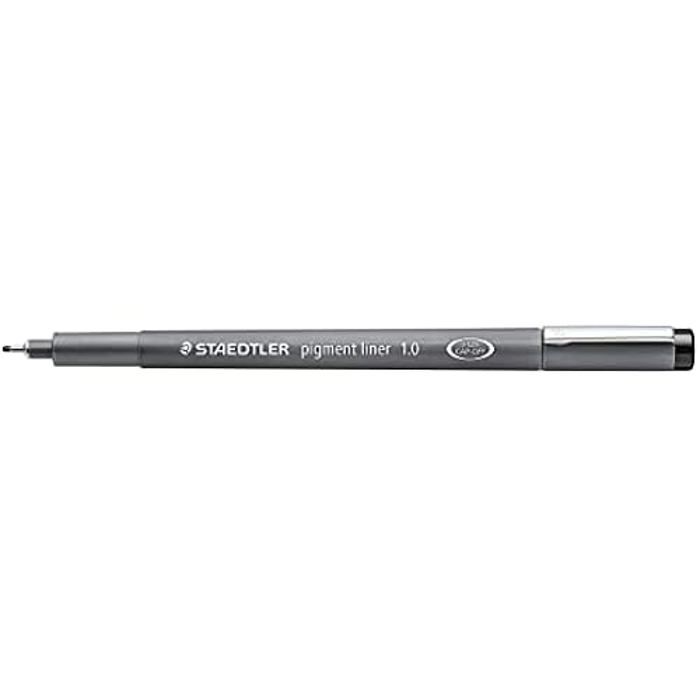 Tenké fixy STAEDTLER - Černý pigment - Šířka stopy 1,0 mm - Nesmazatelný inkoust - 10 tenkých fixů
