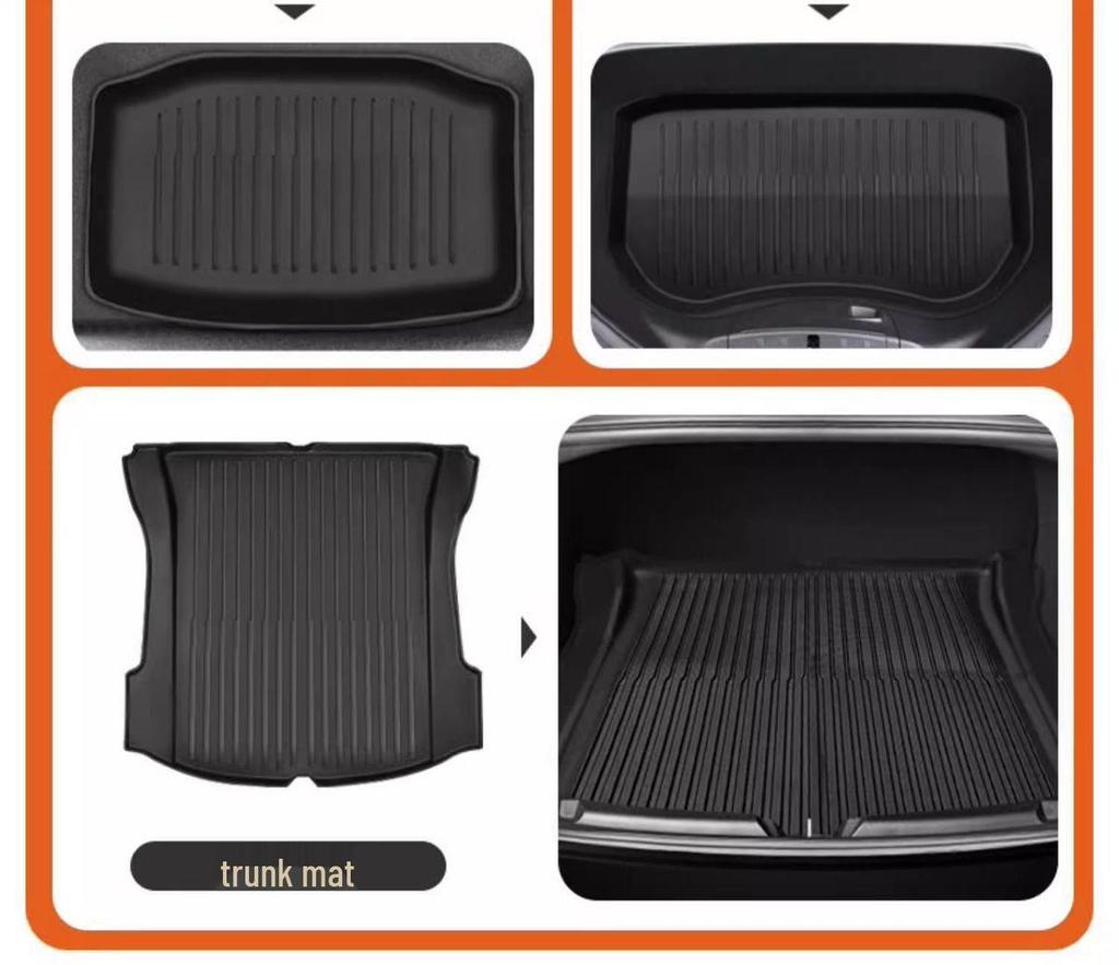 Compatible Tesla Model 3 & Y TPE Odorless Floor Mats & Trunk Backrest Mats
