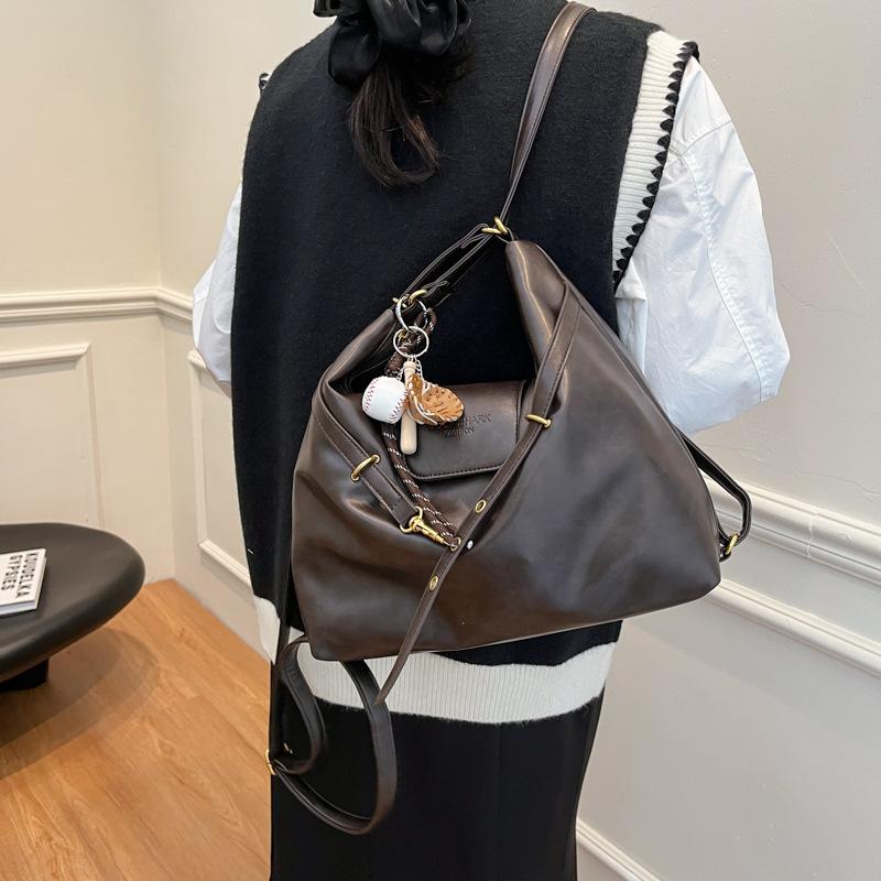 Casual Large-capacity Bag Women's 2025 Autumn and Winter New Commuter Shoulder Bag Solid Color Trendy Messenger Women's Backpack