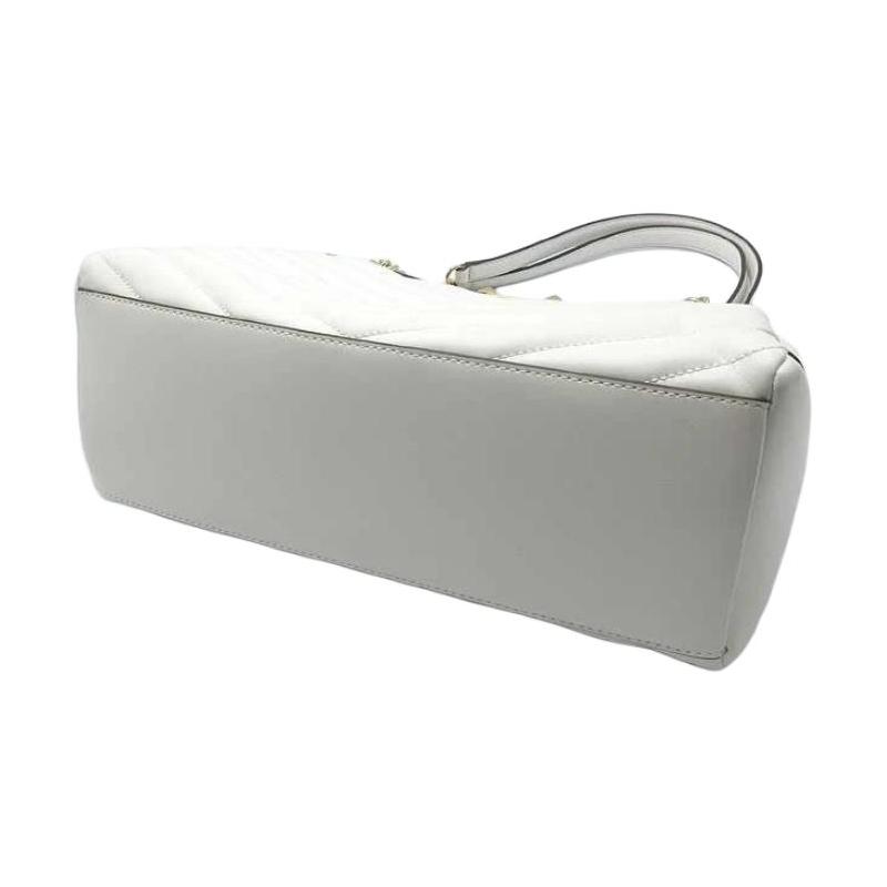 MICHAEL KORS Whitney Metal Brand Logo PU Handbag Medium Women's White