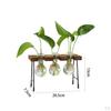 Flower Vase Glass Wooden Frame Transparent Display Flowers Plant Terrarium Modern for