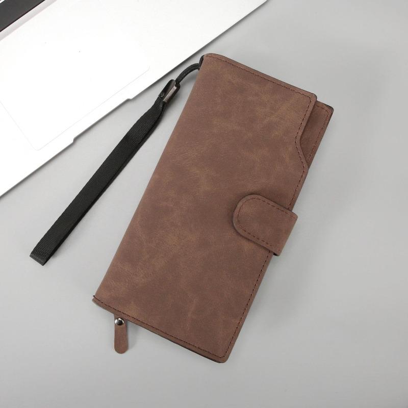 

Длинный текстурированный мужской кошелек на молнии большой вместимости мужская портативная сумка для мобильного телефона клатч простая сумка кошелек коричневый