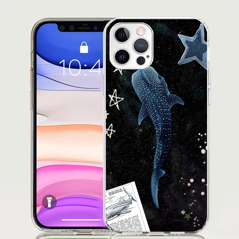 Ocean Whale Shark Phone Case For iPhone 17 Air 16 15 Plus 11 14 Pro Max 13 Mini 12 7 8 + SE Pattern Art Customized Cover 17 Air