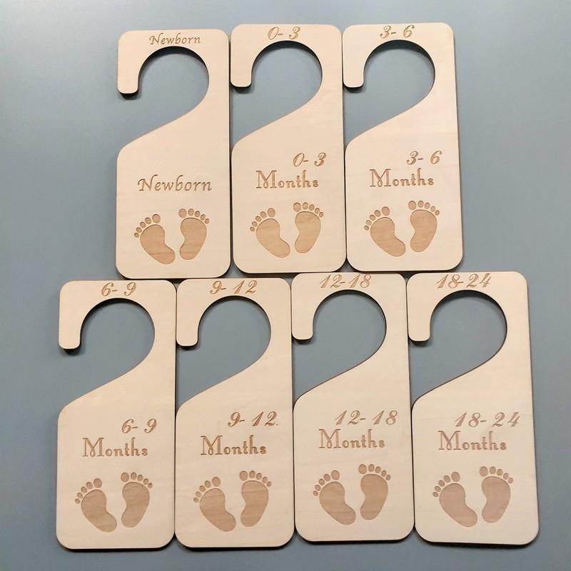 Wooden Baby Closet Dividers & Milestone Cards for Newborns