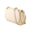Tory Burch Fleming Diamond Quilted Embossed Print Woven Chain Shoulder Bag Large Women Shoulder Bag Off-White 56716-122