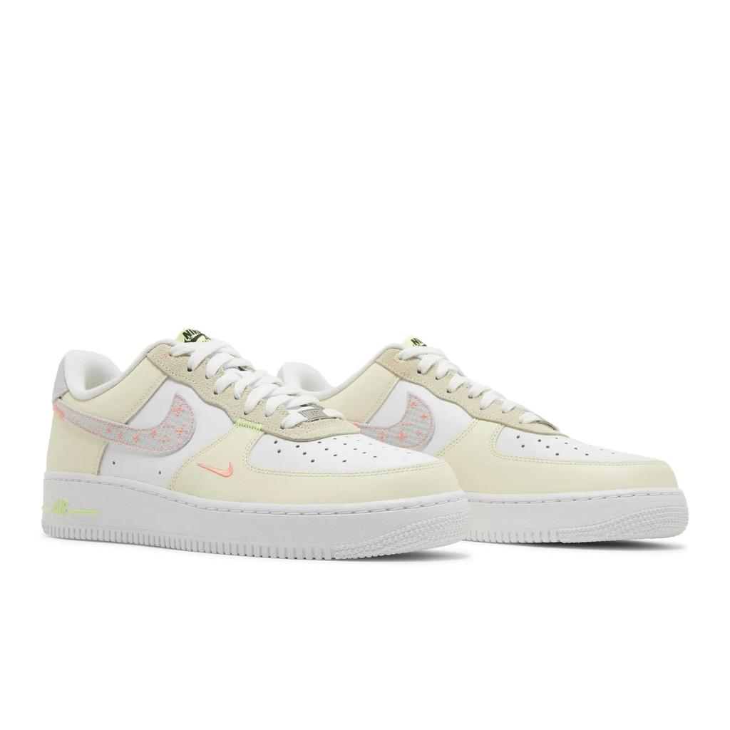 Nike Air Force 1 '07 LV8 'Just Stitch It - White Shade Green' (Unisex) White / White / White / Coconut Milk / Bright Orange / Shade Green