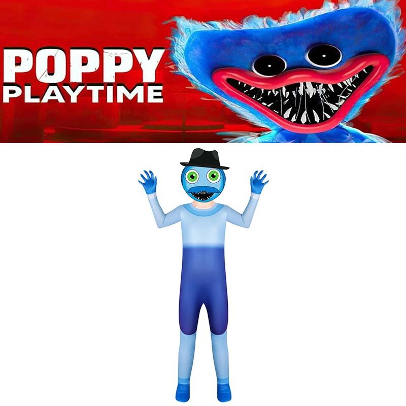 Poppy Playtime Huggy Wuggy Papa Cosplay Jumpsuits Maske Partykostüm Outfits Perfekt für Cosplay-Partys und Halloween!