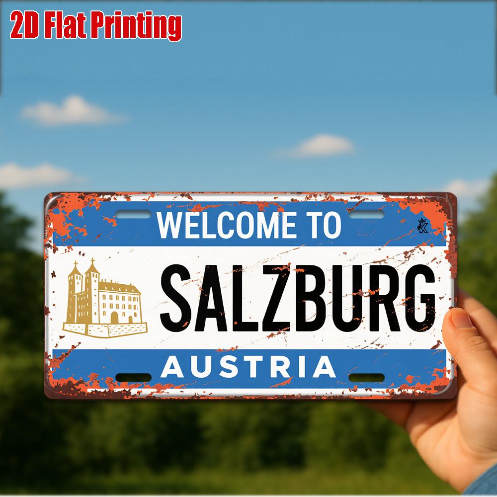 

D Flatpc Vintage Metal Sign for Decorationg Only Decorative Sign (cm cm) WELCOME to SALZBURG Aluminum Sign 15x30cm(5.9x7.8inch)