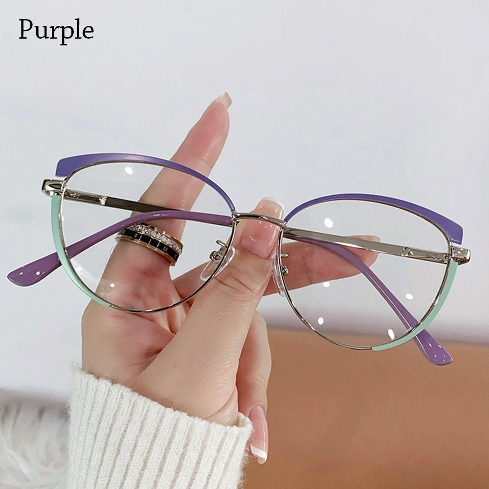 Fashion Cat Eye Anti-Blue Light Blocking Glasses Women Men Luxury Two-Color Optical Spectacles Computer Goggles Reading Eyeglass