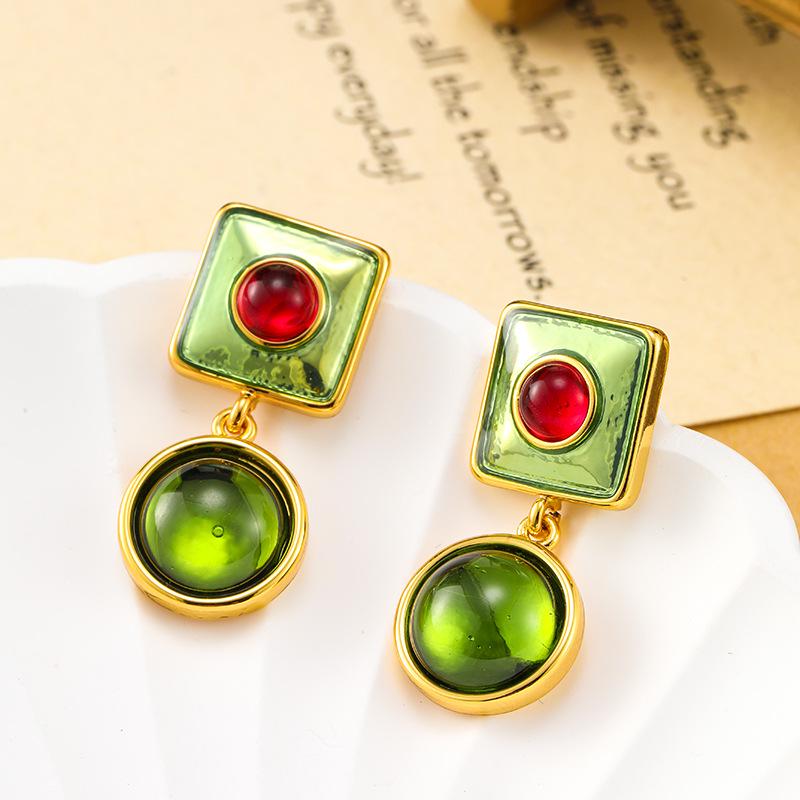 

Оригинальные высококлассные винтажные серьги с геометрическим эмалевым покрытием в стиле Гонконга