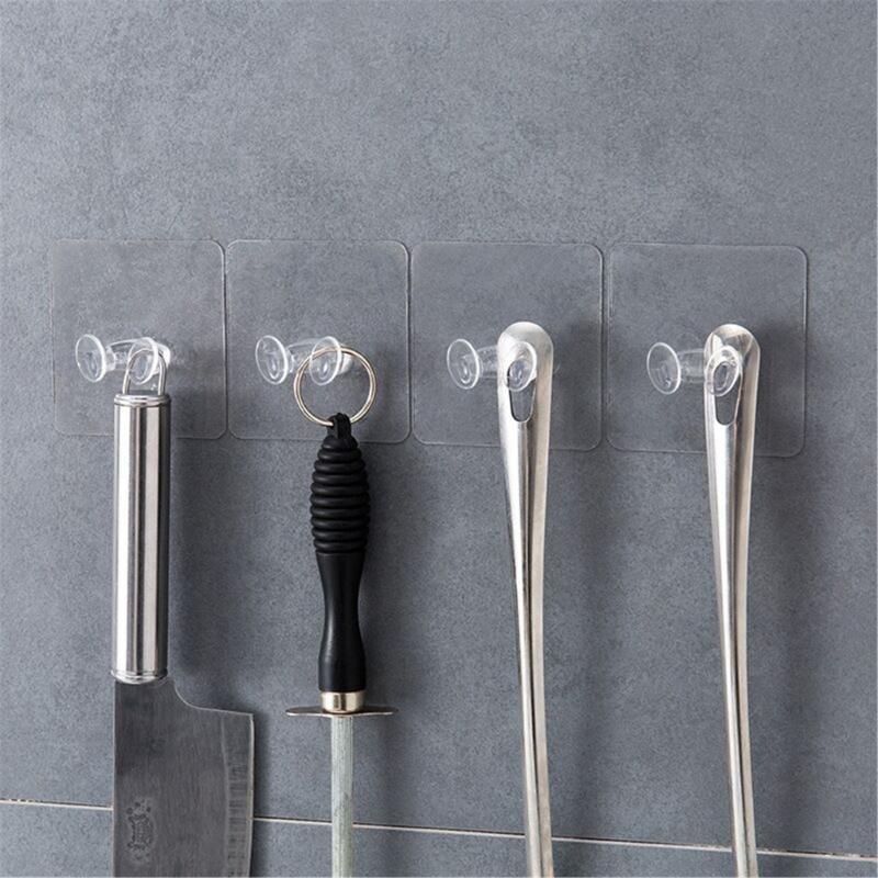 40Pcs Practical Transparent Wall Hooks Adhesive Power Plug Holders Hanging Hooks For Home And Office Use