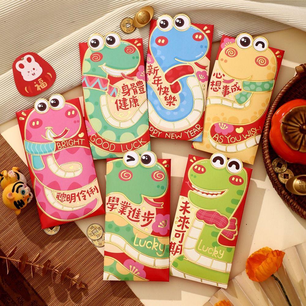 6pcs Blessing New Year Money Envelopes Chinese Style Red Packet Lucky Red Pockets Spring Festival