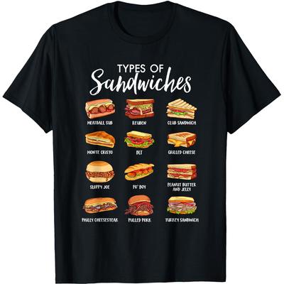 Funny World of Sandwiches Graphic T Shirts Unisex Women Pure Cotton Humor Streetwear Tee Shirt Short Sleeve Unisex Loose Clothing