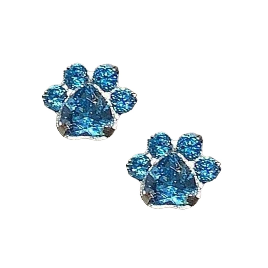 Cute Cat Claw Earrings With Sparkling Crystals Durable Alloy Design Ear Studs For Daily Wear And Special Occasions