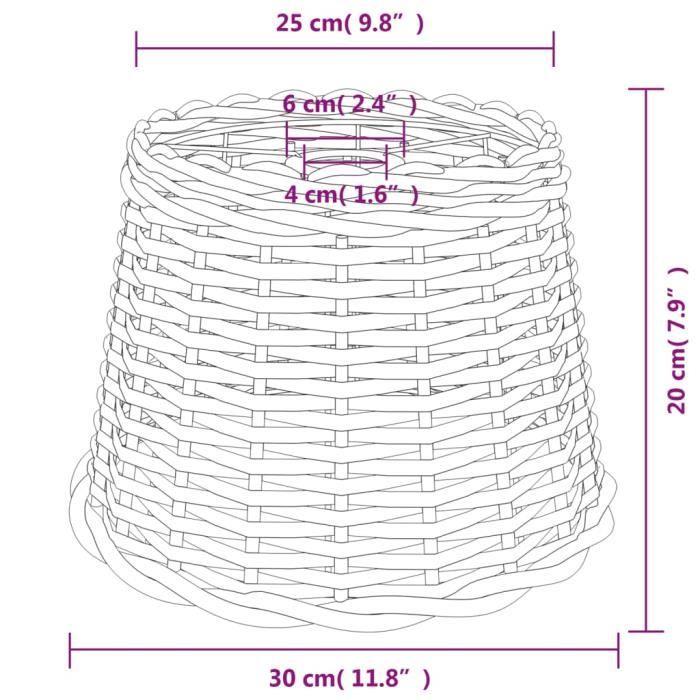 VidaXL White Ceiling Lamp Shade Ø30x20 Cm Wicker 364367