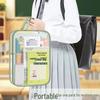 L-Shaped Transparent Mesh File Bag - Large Opening Tote for Exam Papers