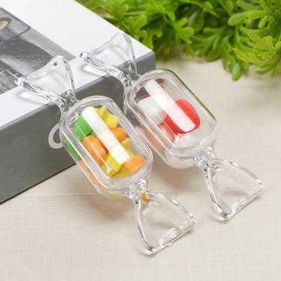 Clear Candy Shaped Jewelry Box Mini Jewelry Organizer Plastic Candy Storage Container for Wedding Party Travel Valentine's Day